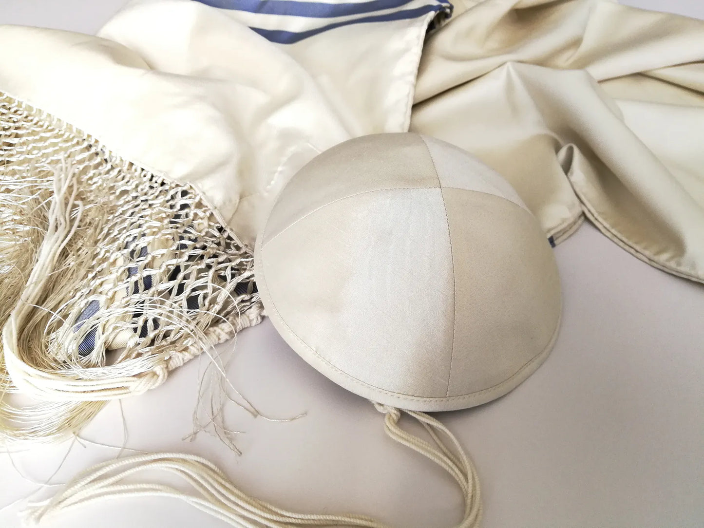 Ivory Kippah with tallit