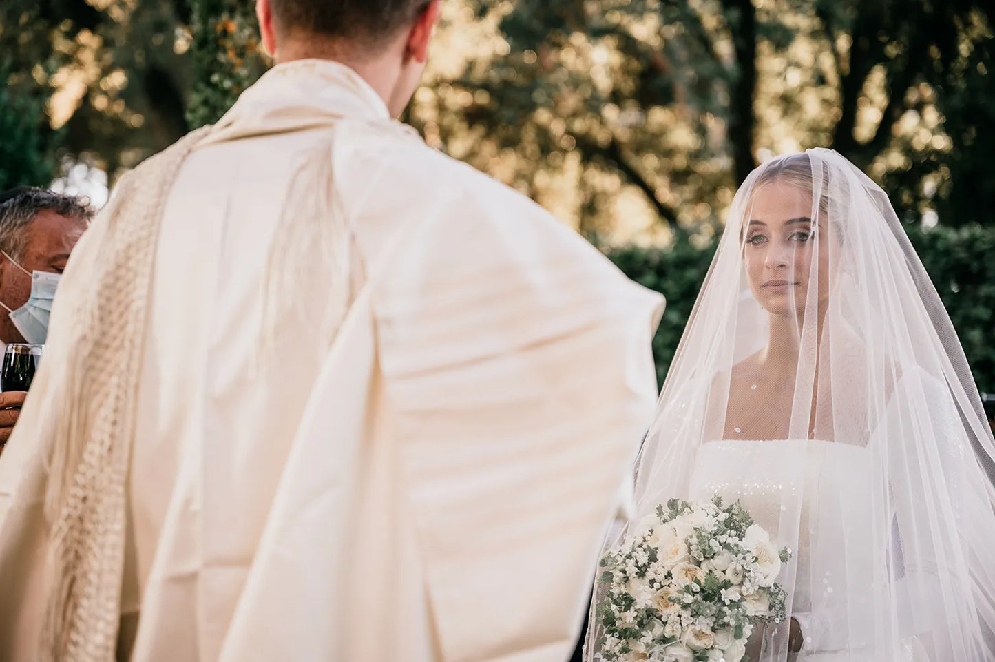 Beige Wedding Silk Tallit