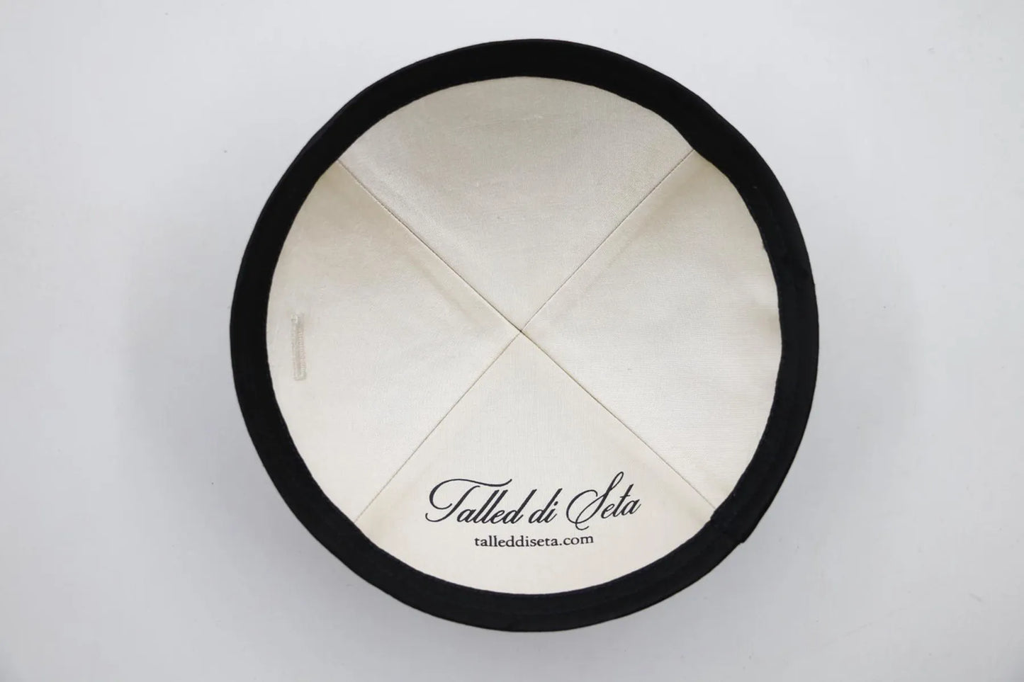 Kippah black upside with text