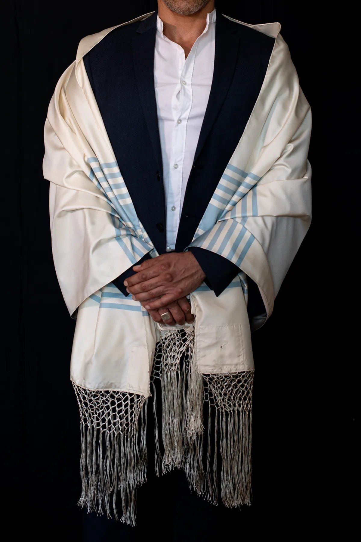 Colorful Tallit front light blue