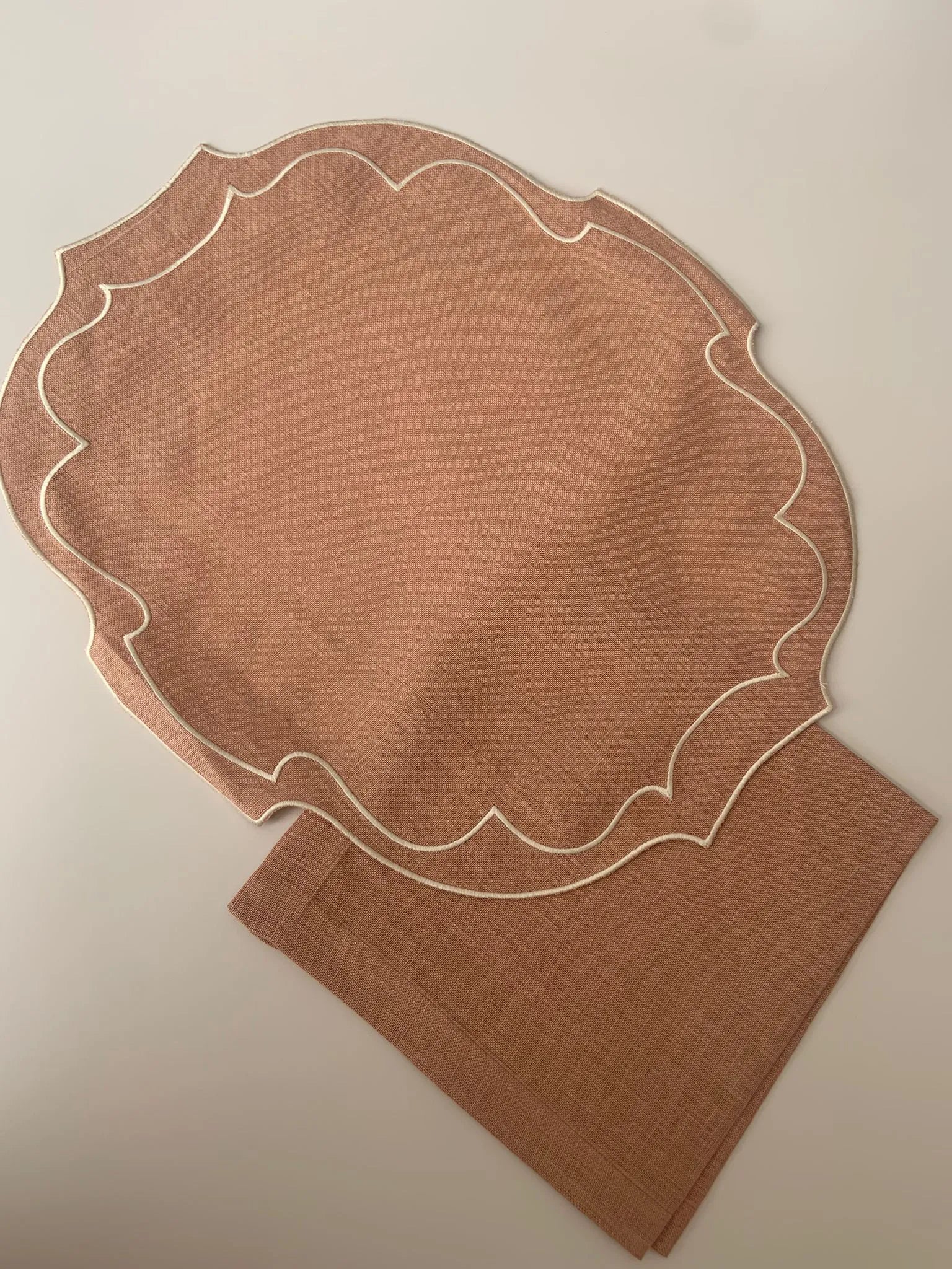 Linen Challah Cover bronze