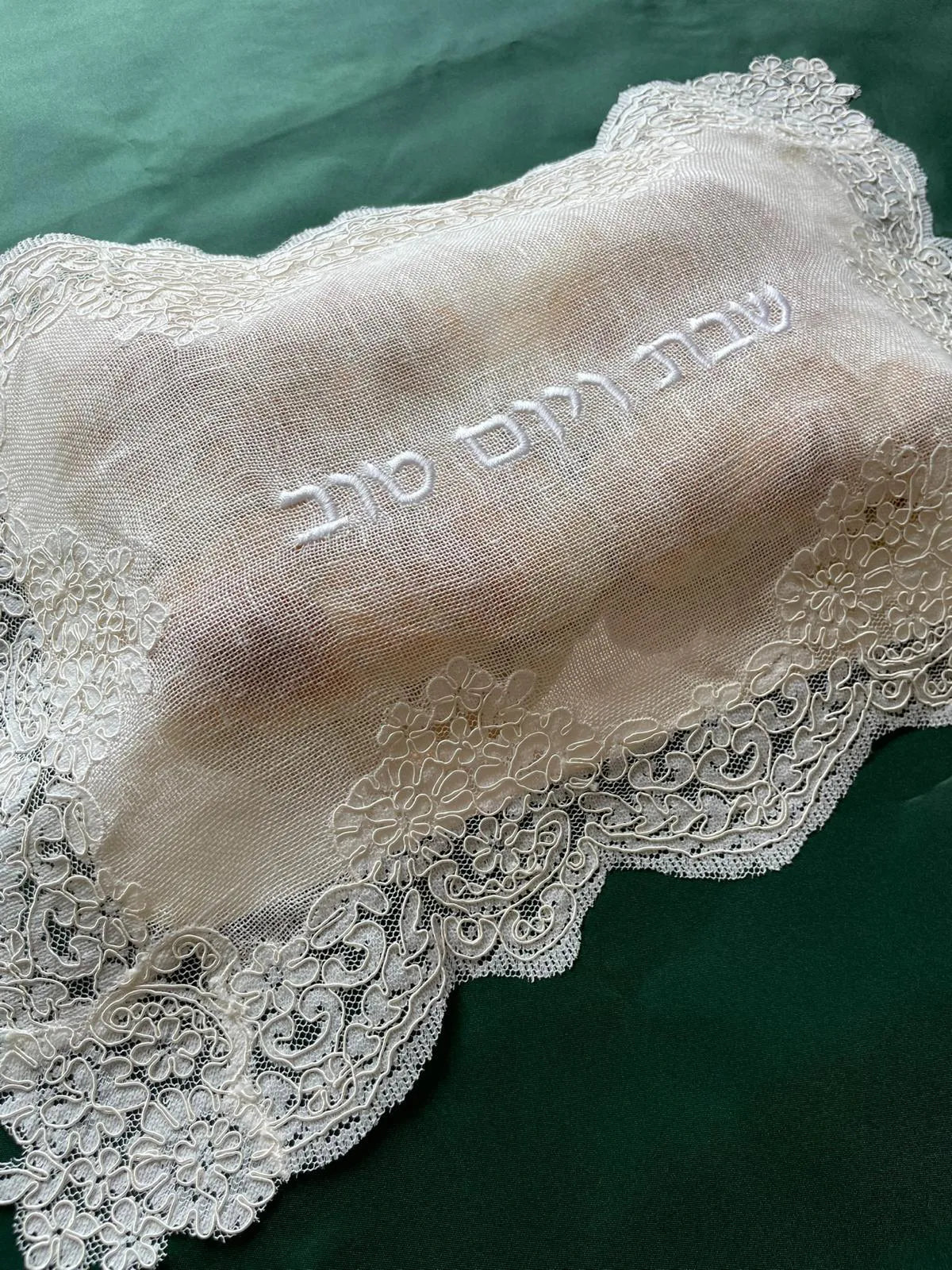 Lace and Linen Challah Cover