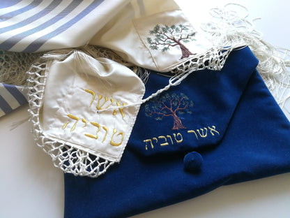 Classic Tallit bag with text and image