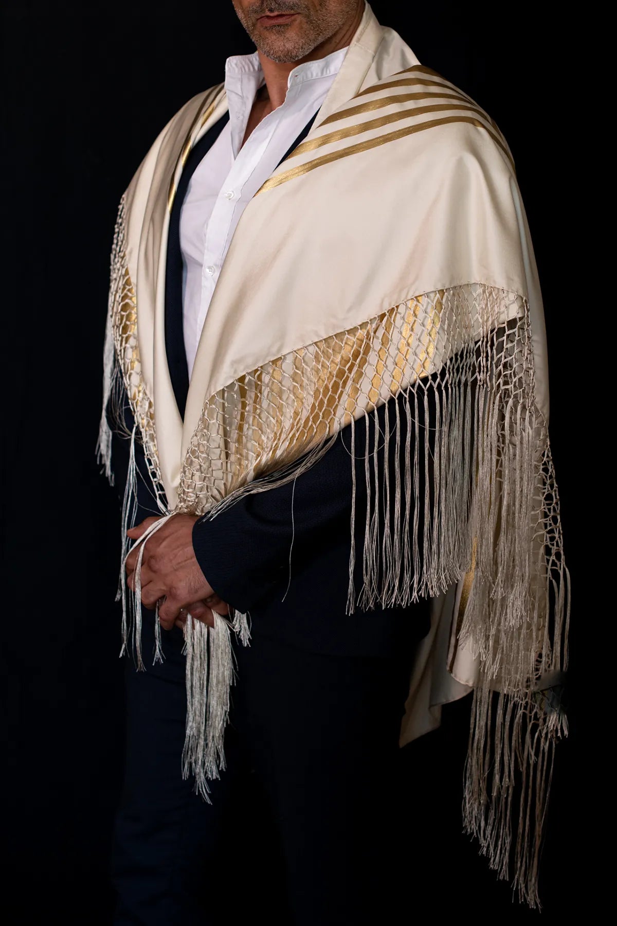Tallet String Gold Large Silk Tallit – Talled di Seta
