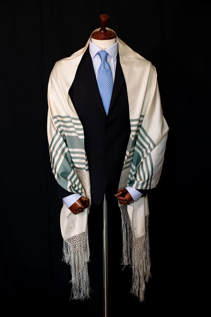 Colorful Tallit green stand